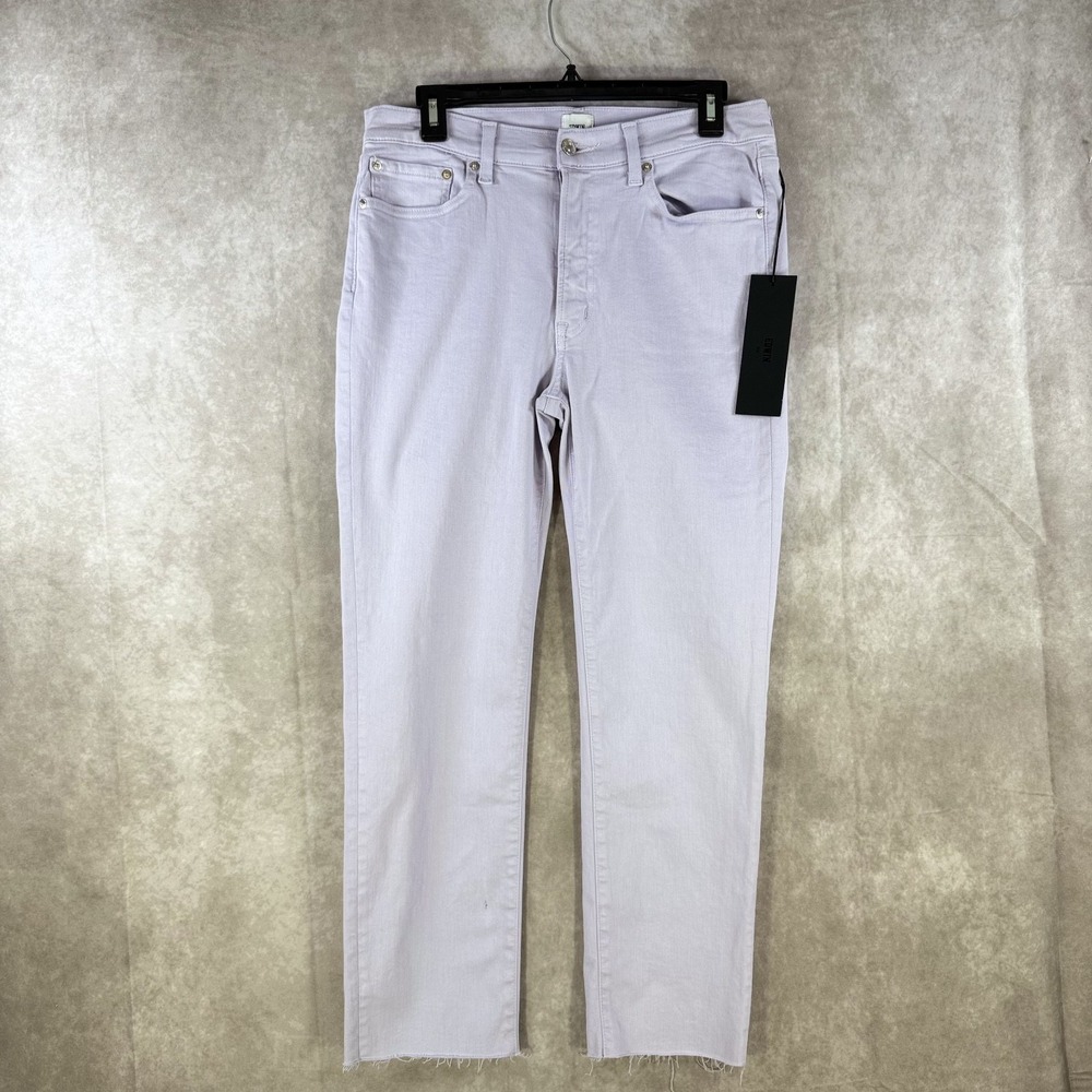 Edwin‎ Bree Denim Jeans Women 30 Taro Purple Ankle Straight Raw Hem Stretch NWT